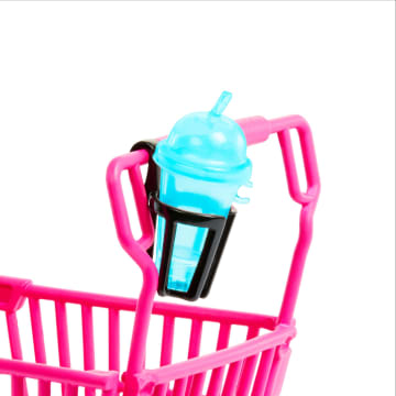 Barbie World Grocery Shopping Toy Set With 11 Doll Accessories including Cart, Food, Bag, & More - Image 4 of 5