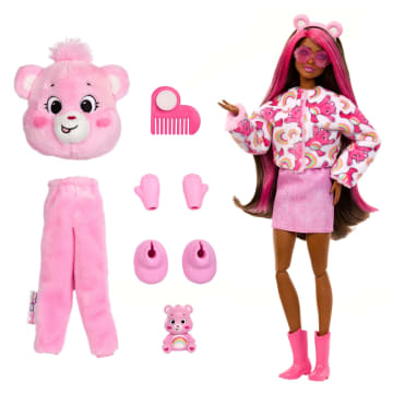 Barbie Cutie Reveal Care Bears Series Doll & Accessories in Cheer Bear Plush Costume, 10 Surprises - Image 6 of 6