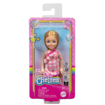 Barbie Chelsea Doll, Small Doll Wearing Removable Checked Dress With Blonde Hair & Blue Eyes - Imagem 6 de 6