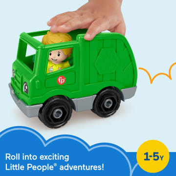 Fisher-Price Little People Recycle Truck & Character Figure Set For Toddlers, 2 Pieces - Imagen 2 de 6