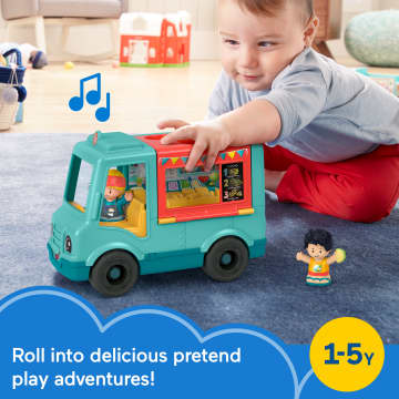 Fisher-Price Little People Serve It Up Food Truck Musical Toddler Toy Vehicle With 2 Figures - Imagem 2 de 6