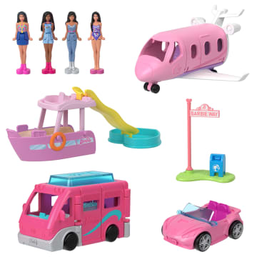 Barbie Mini Barbieland 4-Pack Doll & Vehicle Set, 4 1.5-Inch Dolls &  4 Iconic Toy Vehicles - Image 2 of 6