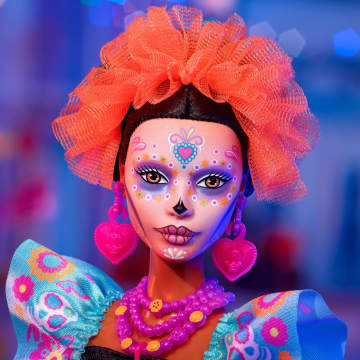 Barbie Signature Día De Muertos 2024 Collectible Doll in Ruffled Black Gown - Image 3 of 6