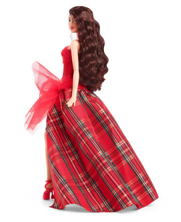 Barbie 2024 Holiday Barbie Dolls, Seasonal Collector Gift, Barbie Signature, Plaid Gown With Red Bow - Image 5 of 6