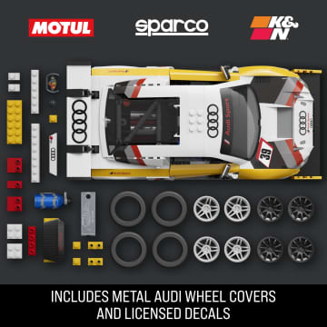 Mattel Brick Shop Hot Wheels ‘15 Audi R8 Lms Building Toy Kit (820 Pieces), For Collectors - Image 4 of 6