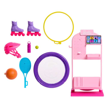 Barbie World  Coffret de Jeu  Support D’Équipements de Sport, 9Acc. - Imagem 5 de 6