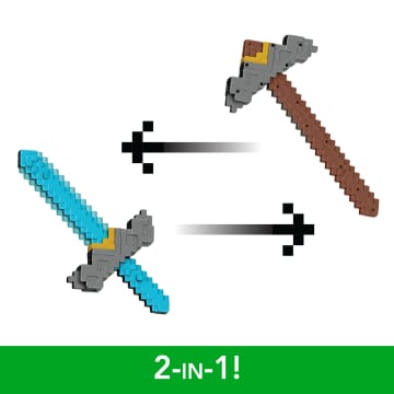 Minecraft Click And Switch Sword And Pickaxe Role-Play 2-In-1 Toy Inspired By The Movie - Imagen 3 de 6