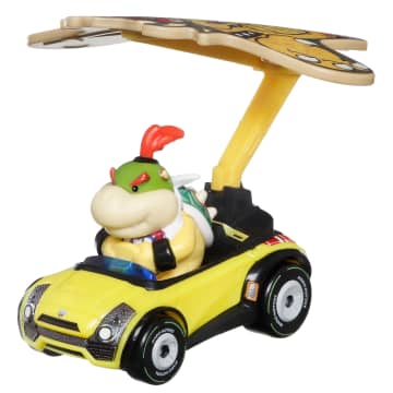 Hot Wheels Mario Kart Veículo de Brinquedo Bowser Jr Sports Coupe com Paraquedas - Imagem 2 de 5