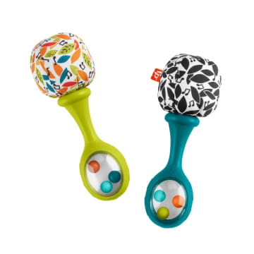 Fisher-Price Rattle ‘n Rock Maracas Set Of 2 Baby Rattles, Newborn Toys, Neutral Colors - Imagen 1 de 6