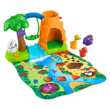 Fisher-Price Little People Dinosaur Village & Play Mat Toddler Playset, 3 Toy Figures - Imagen 1 de 6