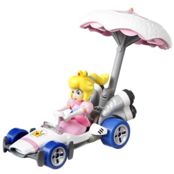Hot Wheels Mario Kart Veículo de Brinquedo Princesa Peach B-Dasher com Peach guarda-sol - Image 2 of 5