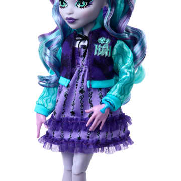 Monster High Fearbook Twyla Fashion Doll With Varsity Jacket, Yearbook, And Game Accessories - Image 4 of 6