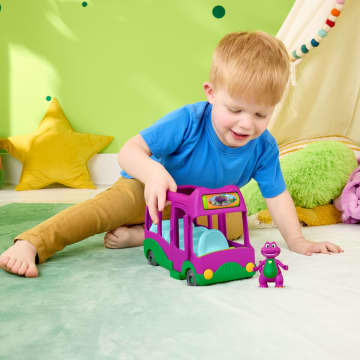 Véhicule Jouet à Pousser L’Autobus des Aventures et Figurine de Barney Le Monde de Barney de Fisher-Price, - Imagem 2 de 6