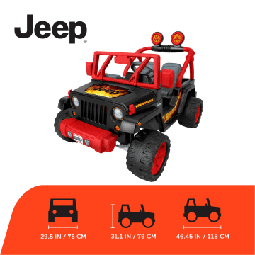 Power Wheels Tough Talking Jeep Wrangler Ride-On Toy With Sounds, Preschool Toy, Black & Red - Imagem 6 de 6