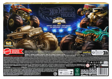 Hot Wheels Monster Trucks Trophy Champions Collection, 5 1:64 Scale Toy Trucks & 6 Die-Cast Cars - Imagen 6 de 6