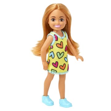 Barbie Chelsea Doll, Wearing Removable Heart-Print Dress With Brunette Hair & Brown Eyes - Image 3 of 6