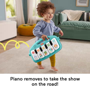 Fisher-Price Glow And Grow Kick & Play Piano Gym Baby Playmat With Musical Learning Toy, Blue - Image 5 of 6