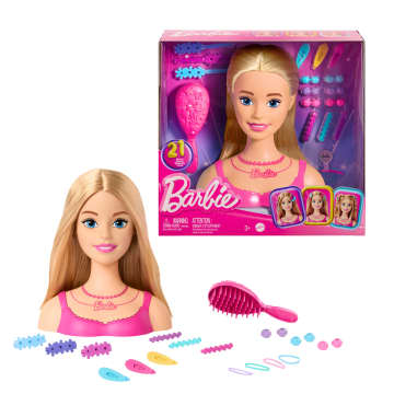 Barbie Tête à Coiffer, Cheveux Blonds, 20 Accessoires Colorés - Image 1 of 6