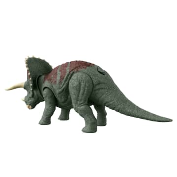 Jurassic World Dinossauro de Brinquedo Triceratops Ruge e Ataca - Imagem 5 de 6