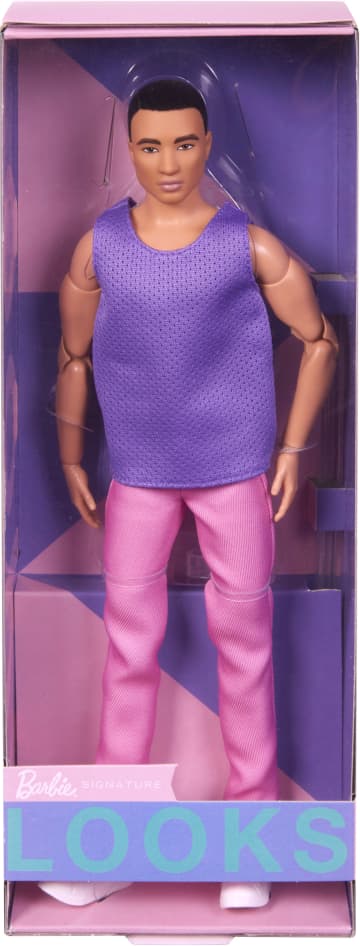 Ken Doll Barbie Looks Black Hair Purple Top With Pink Pants