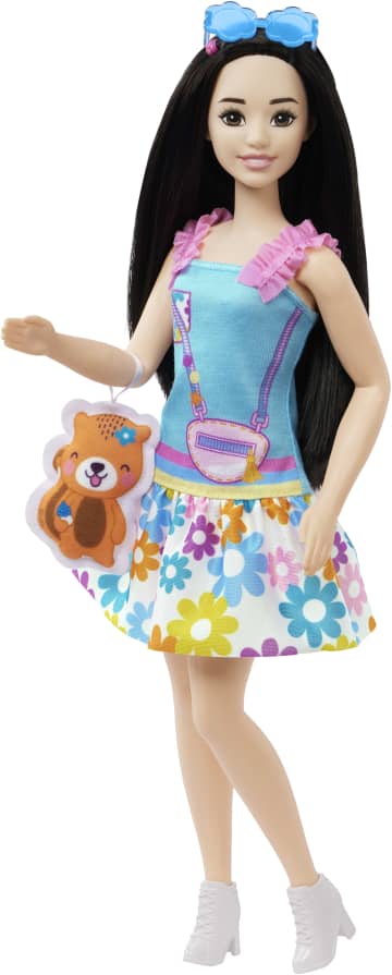 Barbie My First Barbie Muñeca Falda de Flores Con Zorro - Imagen 5 de 6