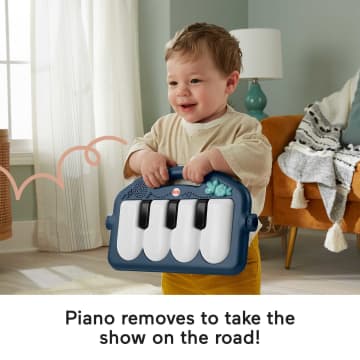 Fisher-Price Baby Gym Playmat With Kick & Play Piano And Tummy Time Toys, Navy Fawn - Image 5 of 6