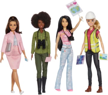 Barbie Eco-Leadership Team 4 Doll Set, Recycled Plastic (Except Head & Hair) - Imagen 3 de 6