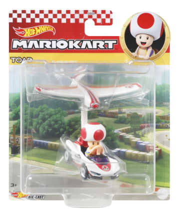 Hot Wheels Mario Kart Vehículo de Juguete Toad P-Wing con Plane Glider - Image 4 of 5