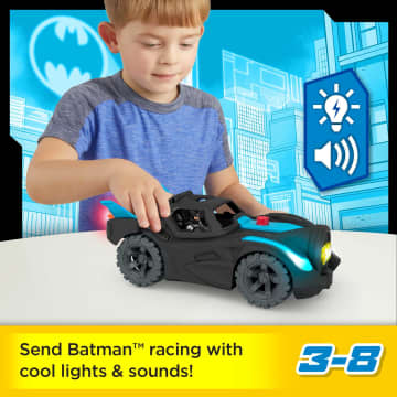 Imaginext DC Super Friends Lights & Sounds Batmobile, Batman Figure & Vehicle, 3-Piece Preschool Toys - Image 2 of 6