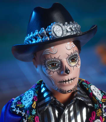2023 Día De Muertos Ken Doll Wearing Blue Jacket And Black Hat, Barbie Signature Collectible - Image 3 of 6