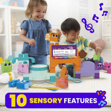 MEGA BLOKS Fisher Price Musical Farm Band Sensory Block Toy (45 Pieces) For Toddler - Imagem 2 de 6