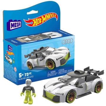 MEGA-Hot Wheels-Audi R8 Lms Gt2-Coffret 73 Pièces Avec Figurine Pilote - Imagen 1 de 2