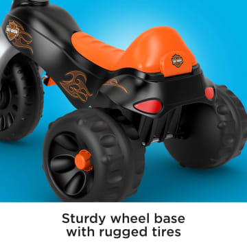 Fisher-Price Harley-Davidson Tricycle With Handlebar Grips, Multi-Terrain Tough Trike, Toddler Toy - Image 4 of 6