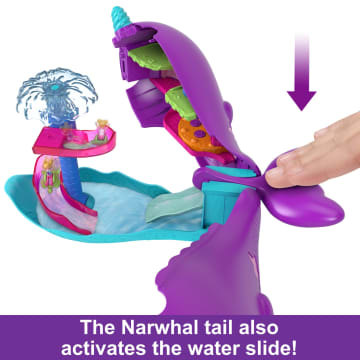 Polly Pocket Sparkle Cove Adventure Narwhal Adventurer Boat Playset With 2 Micro Dolls & 13 Accessories - Imagen 4 de 6