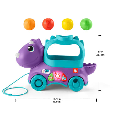 Fisher-Price Toddler Learning Toy, Dinosaur Pull Toy English & French Version, Poppin’ Triceratops - Image 5 of 6