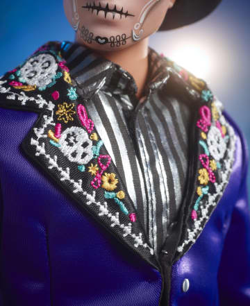 2023 Día De Muertos Ken Doll Wearing Blue Jacket And Black Hat, Barbie Signature Collectible - Image 4 of 6
