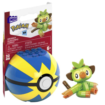MEGA Pokémon Jogo de Construção Pokébola Colecionável do Grookey - Imagem 1 de 2