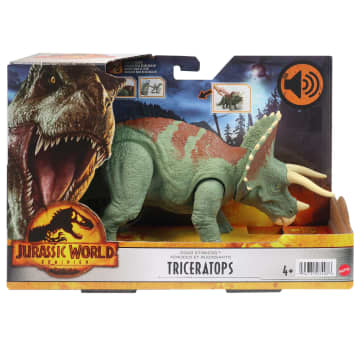 Jurassic World Dinossauro de Brinquedo Triceratops Ruge e Ataca - Imagem 6 de 6