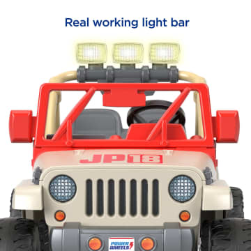 Power Wheels Jurassic Park Jeep Wrangler Ride-On Toy With Dinosaur Sounds & Light Bar, Preschool Toy - Image 4 of 6