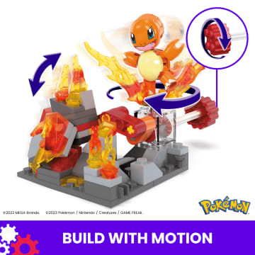 MEGA Pokémon Charmander's Fire-Type Spin Building Toy Kit With Figure (81 Pieces) For Kids - Image 3 of 6