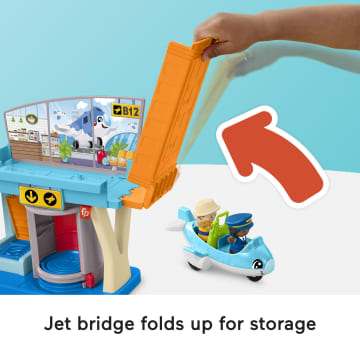 Fisher-Price Little People Everyday Adventures Airport Toddler Playset, Airplane & 3 Play Pieces - Image 3 of 6