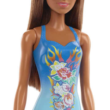 Barbie Fashion & Beauty Boneca Roupa de Banho Azul com Rosas - Image 3 of 4