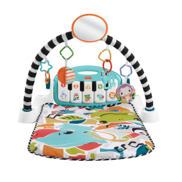 Fisher-Price Glow And Grow Kick & Play Piano Gym Baby Playmat With Musical Learning Toy, Blue - French Version - Imagen 5 de 6