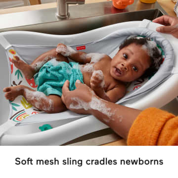 Fisher-Price 4-In-1 Sling ‘n Seat Tub Baby To Toddler Bath With 2 Toys, Whimsical Forest - Imagen 3 de 6