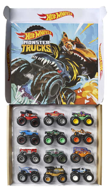 Hot Wheels Monster Trucks Assortiment 12 Véhicules Chaos Ultime - Image 1 of 6