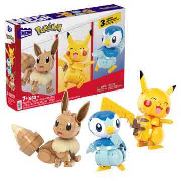 Mega  Pokémon  Trio Construction et Présentation, 3Fig., 83Pces - Imagem 1 de 6
