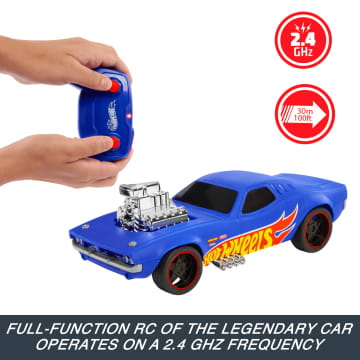 Hot Wheels 1:16 Scale RC Rodger Dodger USb-Rechargeable Toy Car, Battery-Operated Remote Control - Image 2 of 4