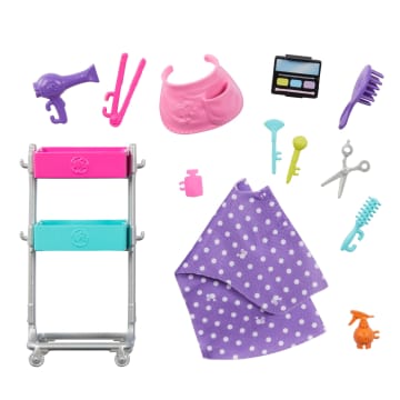 Barbie Malibu Coffret de Jeu Poupée Coiffeuse et 14 Accessoires - Imagem 5 de 6