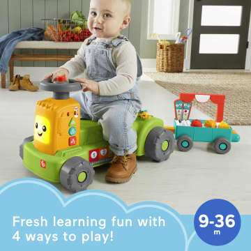 Fisher-Price Laugh & Learn 4-In-1 Farm To Market Tractor Ride-On Learning Toy, Multilanguage Version - Imagen 2 de 6
