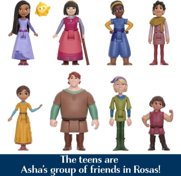 Disney’s Wish the Teens Mini Doll Set, 8 Posable Dolls & Star Figure, Characters Wear Signature Outfits - Image 3 of 6